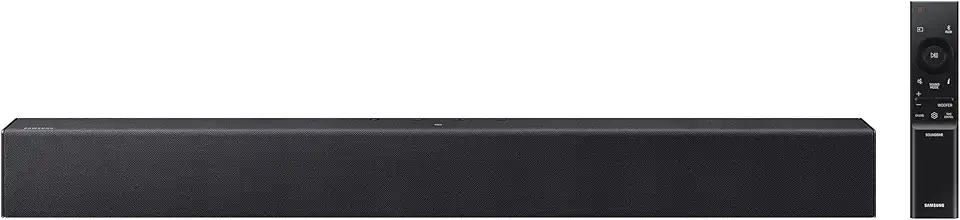 SAMSUNG Barra de som da série B HW B400F 2.0 ch com subwoofer integrado (modelo 2025) um controle remoto, expansão de som surround, modo de aprimoramento de voz