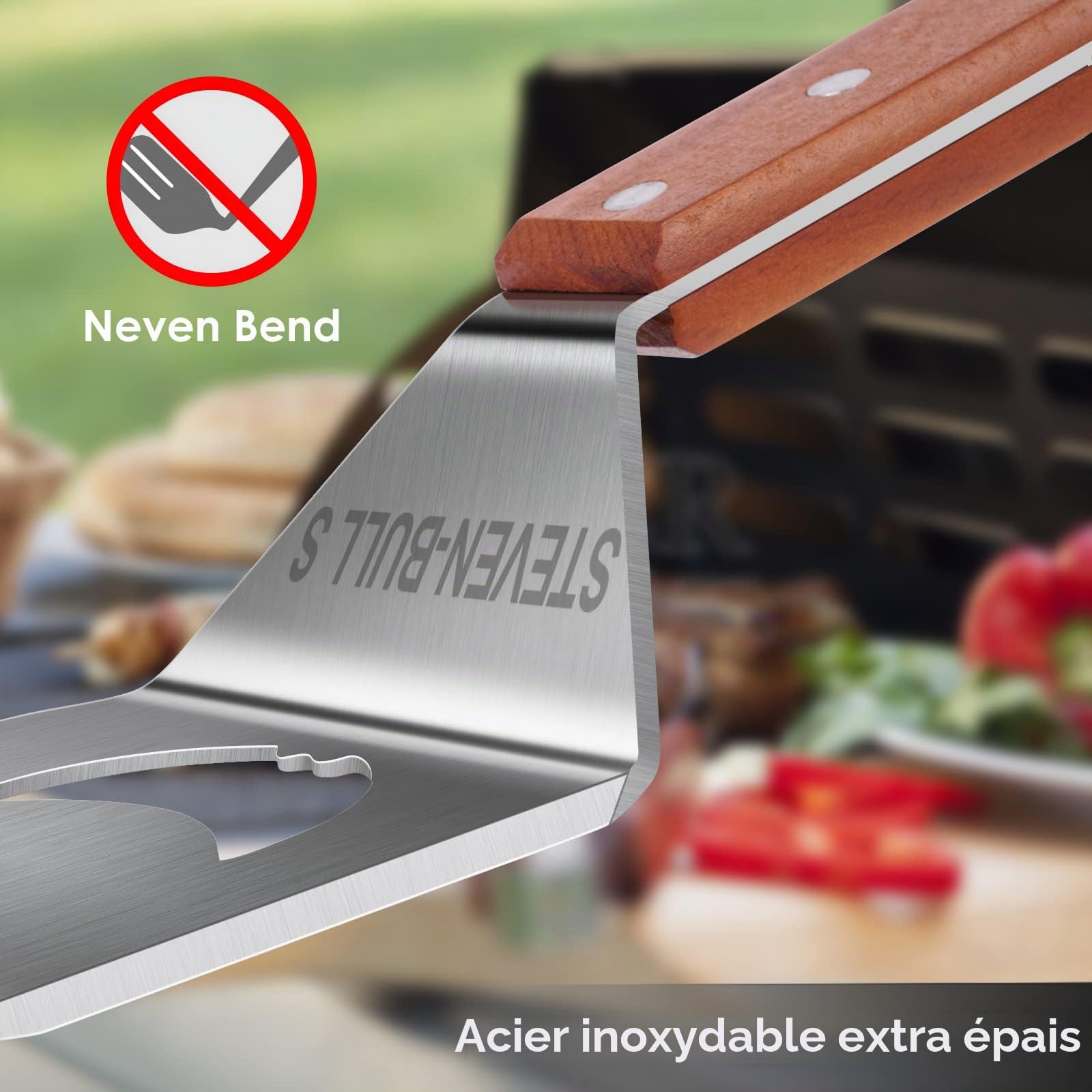 Spatule de grill pour grill, outil de grill 7 en 1 pour grill, outil de grill multifonction, cadeaux pour papa, cadeaux pour hommes.