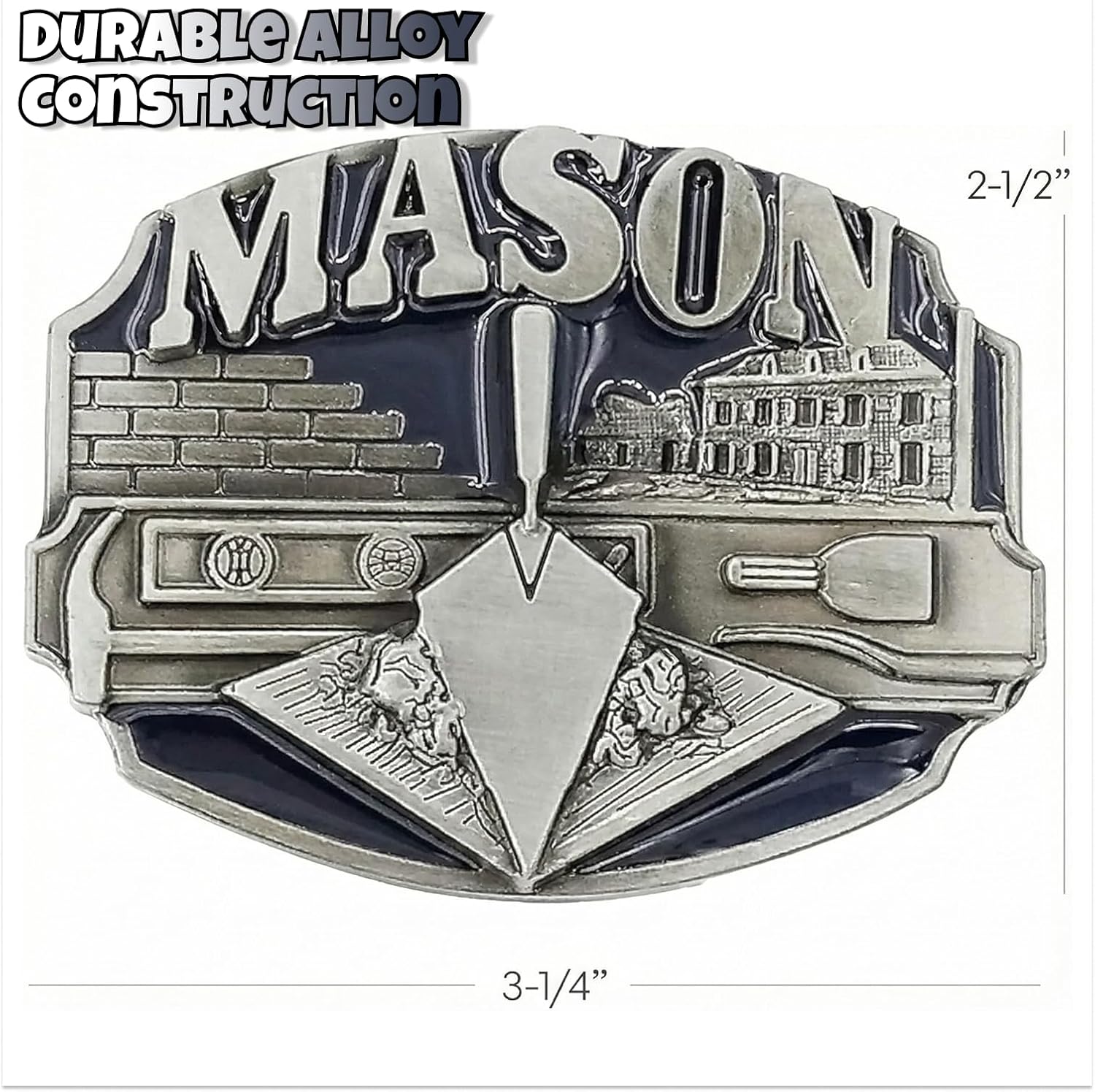 Artisan Owl Mason Trowel Design Metal Masonic Pride Belt Buckle – Durable Alloy Construction Symbol of Masonry Craftsmanship – Freemason Gift and Brotherhood Accessory for Men image 3