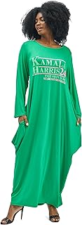 Women's Kamala Harris Oversized Baggy Plus Size Pockets & Long Sleeves Dress