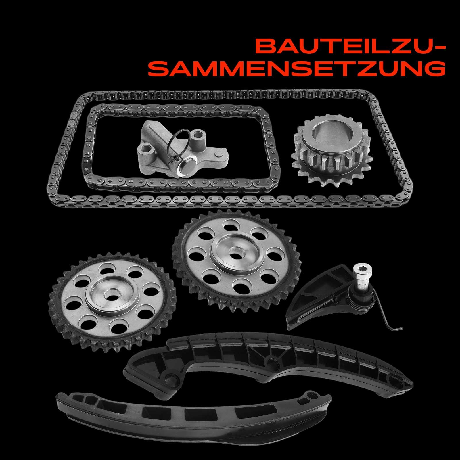 Steuerkettensatz für A3 8P1 Cordoba 6L2 Ibiza III IV 6L1 6J5 Toledo IV KG3 Fabia II 542 Octavia II 1Z3 Rapid NH3 2002-2019 03C105209AC