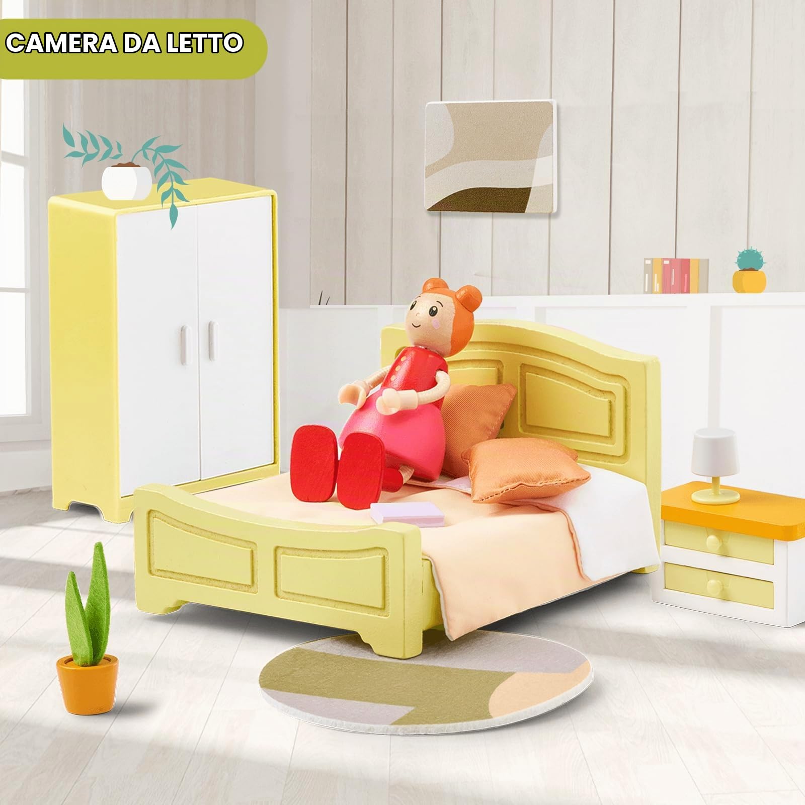 Giant Bean Mobili Casa Bambole 85 Pezzi 6 Camere Moderna | Accessori Bambole Gioco Imitazione Bambini 3+ Anni Regalo Divertente