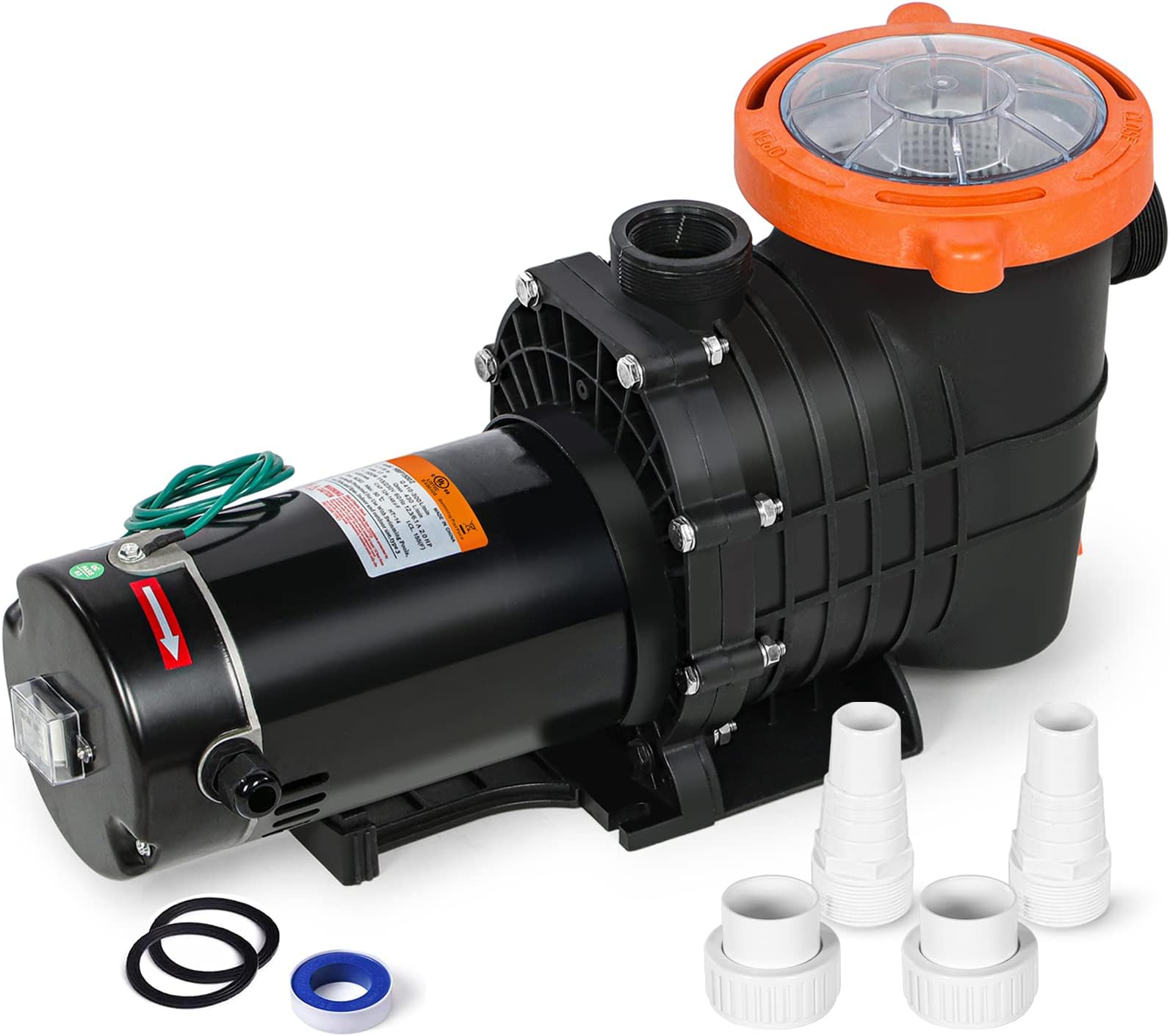 2HP Pool Pump Inground Above Ground 6825GPH 110/230V Dual Voltage Swimming Pool