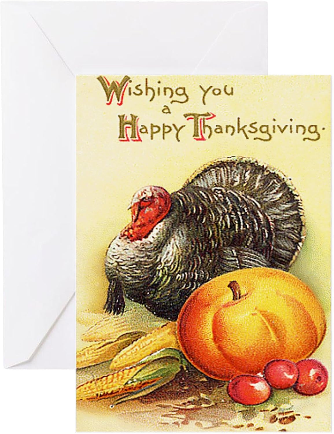 CafePress Vintage Thanksgiving Folded Greeting Cards (10-pack) Matte