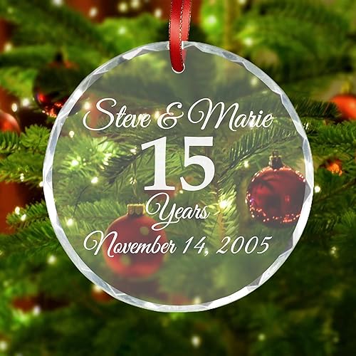 Adornos de Navidad personalizados decoración de Navidad, adorno de cristal de cristal, adorno de Navidad de año de boda, decoración personalizada de disponible en Yaxa Guatemala