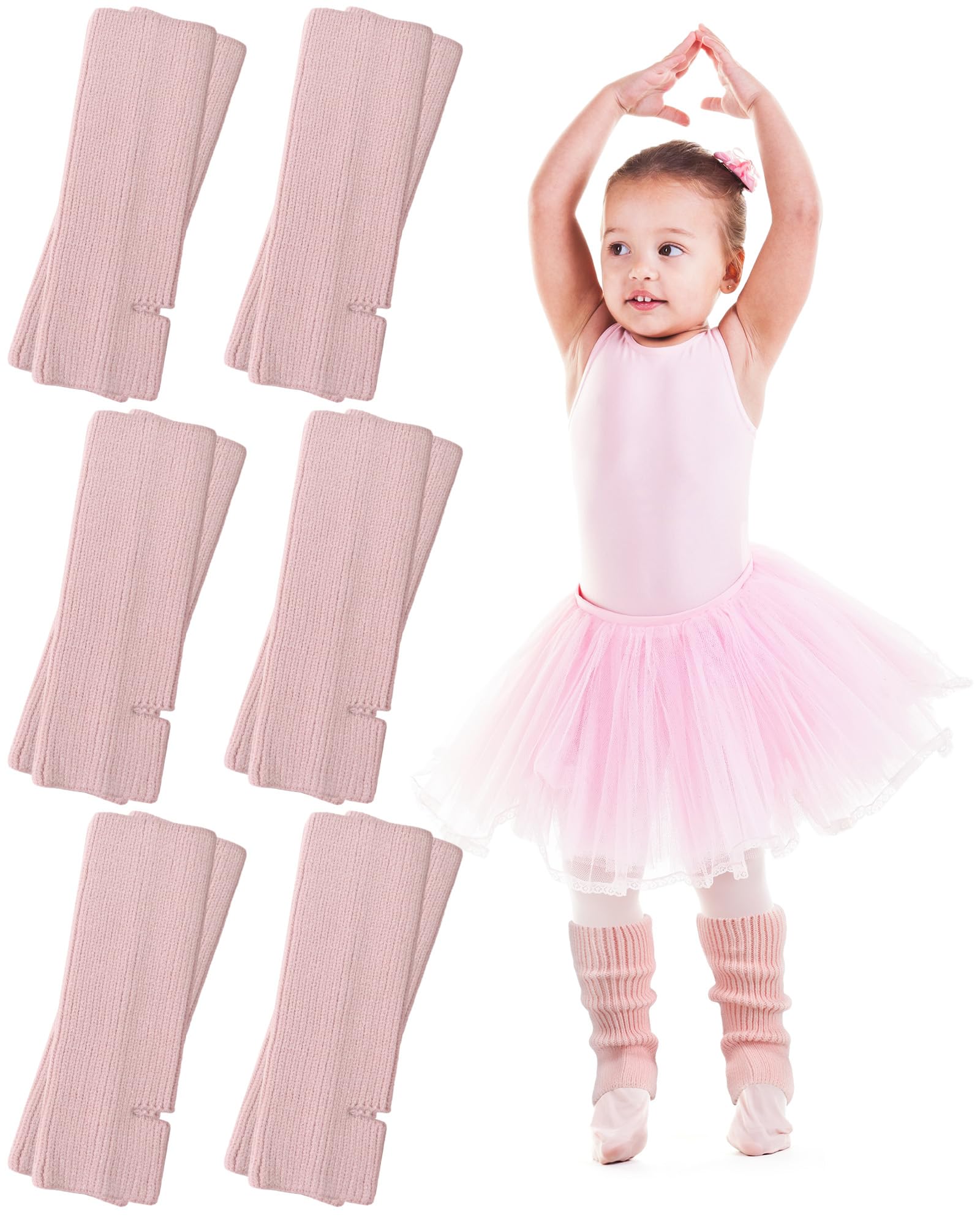 Vabean 6 Pairs Dance Leg Warmers for Kid Girl Toeless Ballet Leg Warmer Knit Ankle Warm Socks for