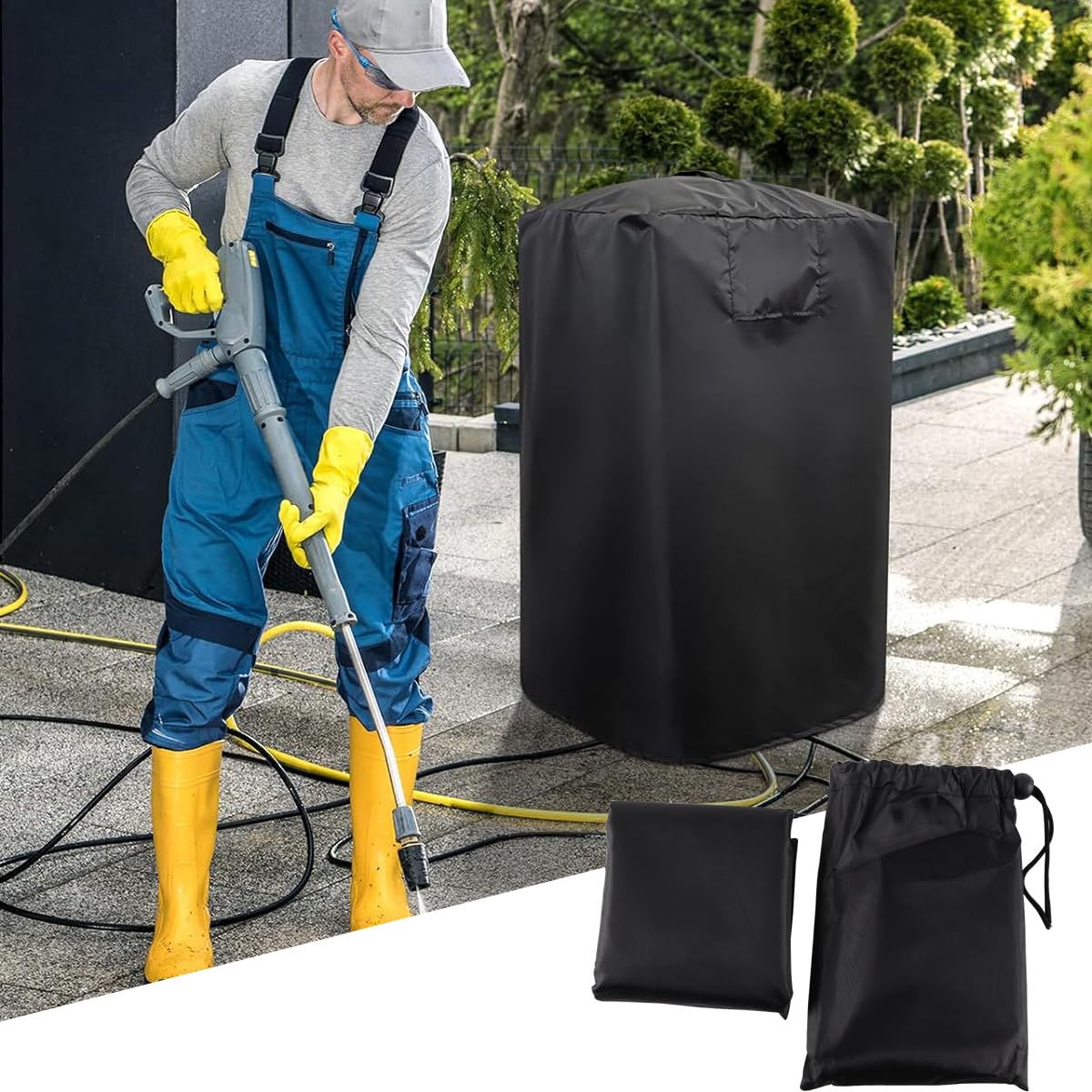 Housse de protection imperméable pour nettoyeur haute pression électrique, tissu Oxford 420D, noir, accessoires d'extérieur, 45 x 45 x 87 cm