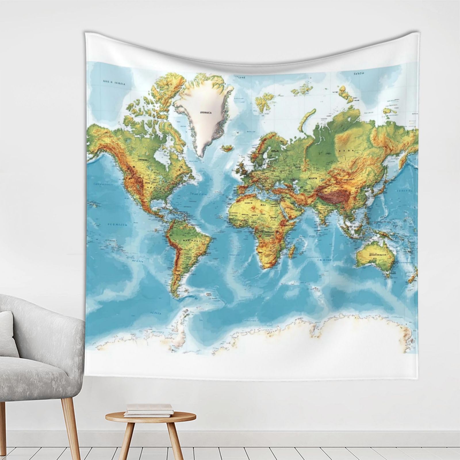 Xopekvlawm Map Tapestry Wall Hanging For Bedroom Aesthetic Wall Mural Tapestries 150X150 Cm Art Backdrop Tapestries Landscape Poster Tapestry For Living Room Dorm Office Home Decor