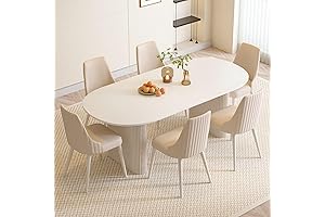 7 Piece Premium Furniture Dining Table Set for 6, Kitchen Table and...