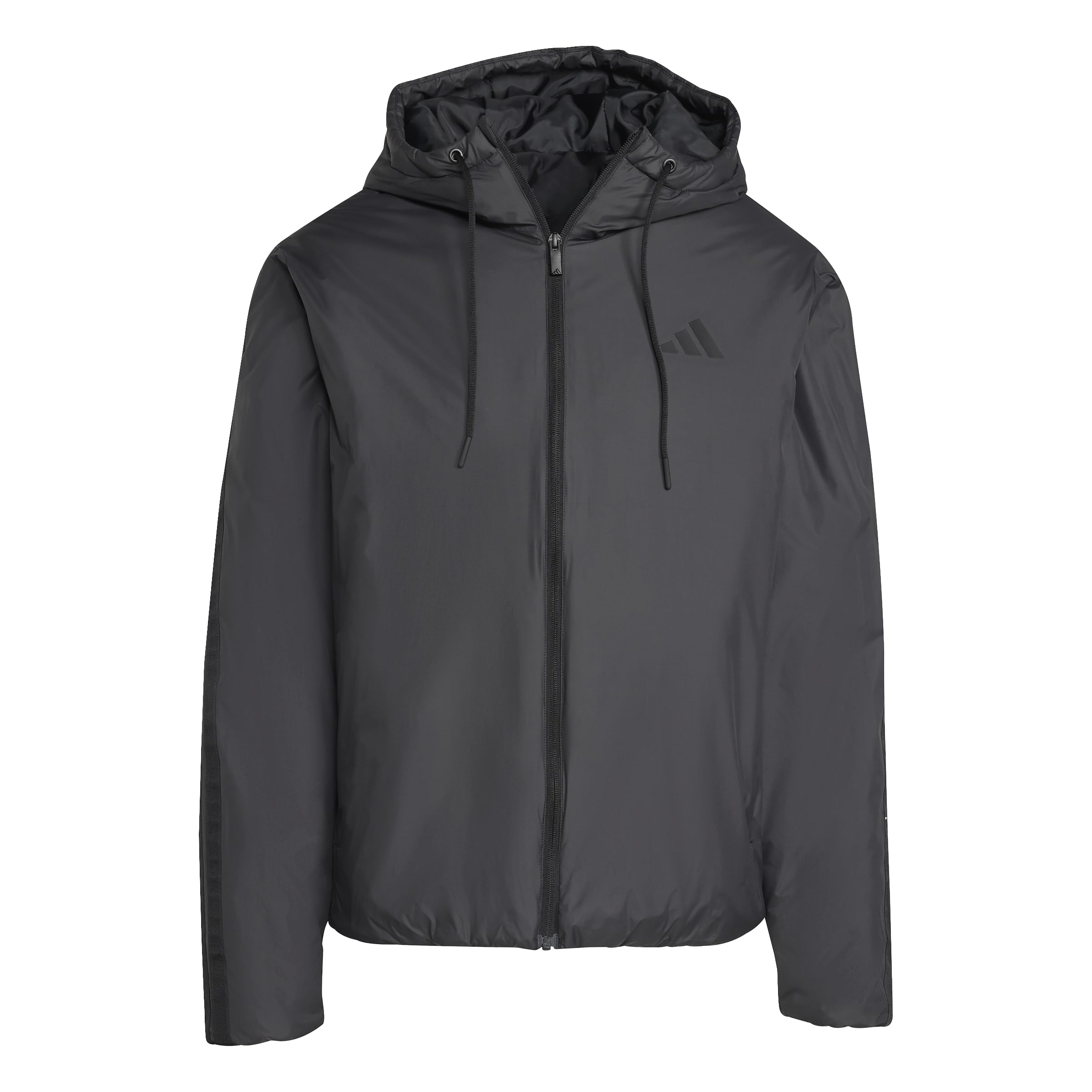 adidas Men's Essentials CLIMAWARM 3 Stripes Insulated Hooded Jackets, black/black, XL