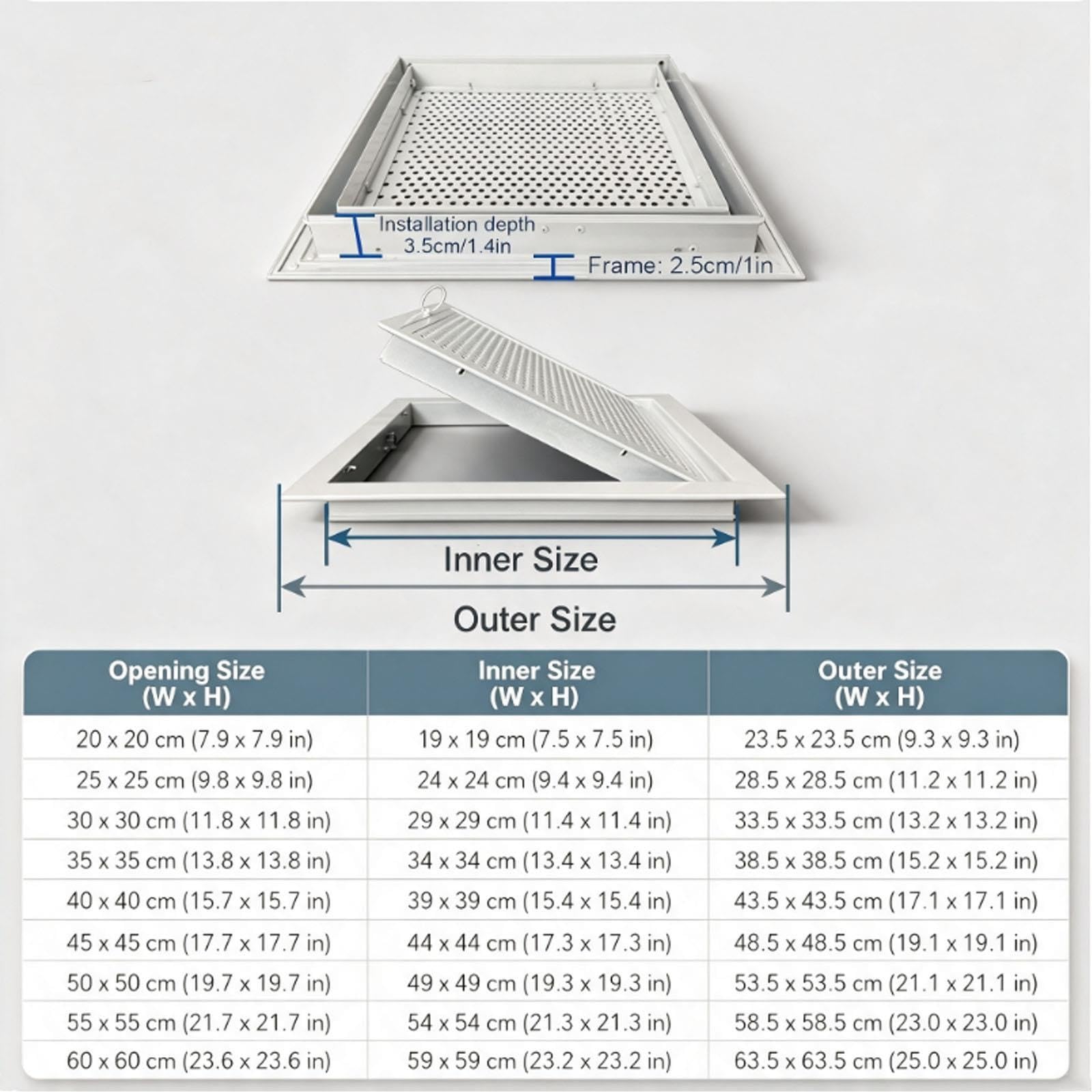 Drzwiczki Rewizyjne Ze Stopu Aluminium do Ścian I Sufitów z Płyt Gipsowo