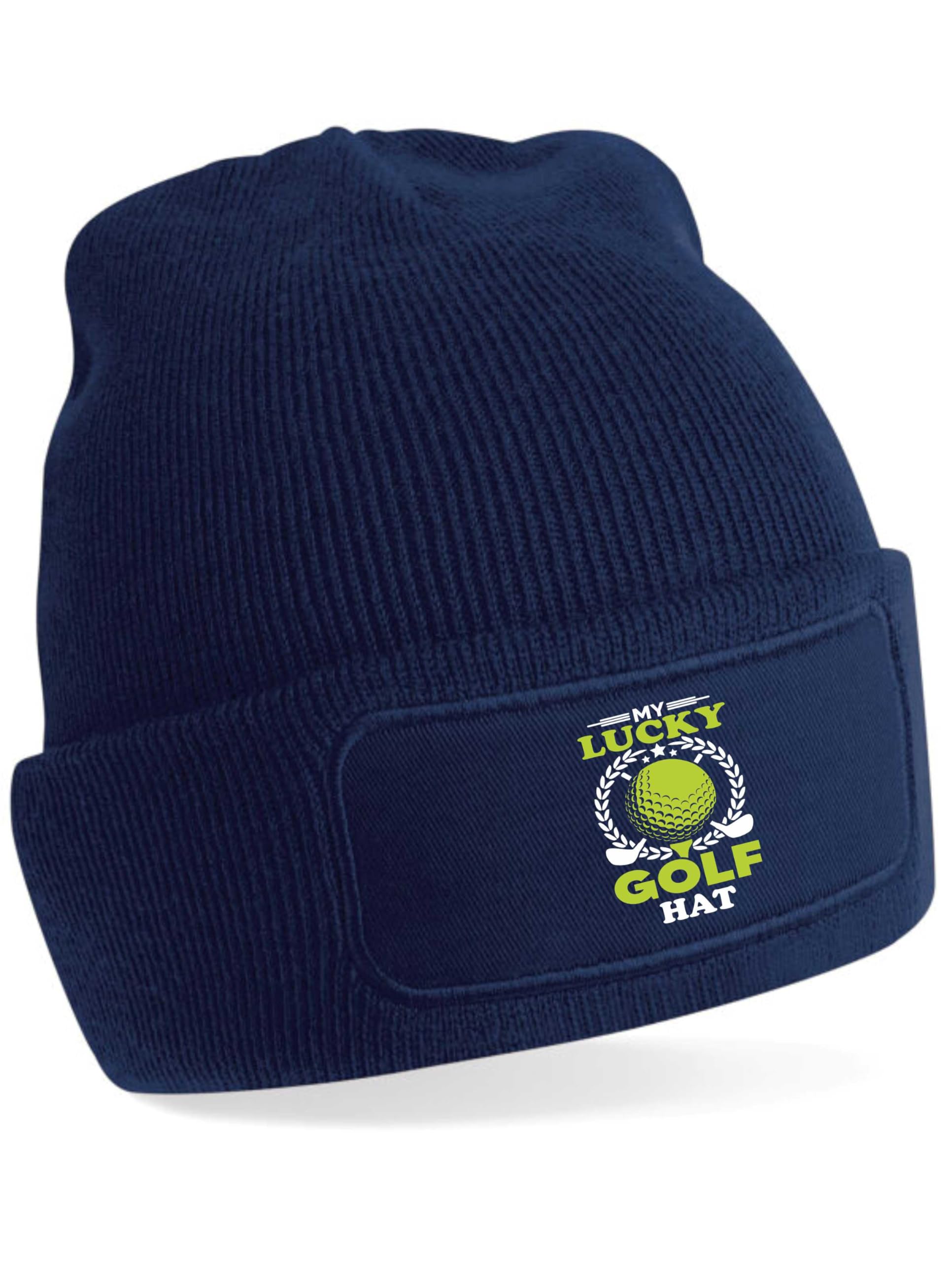 Print4U My Lucky Golf Beanie Hat Golfing Gift Father's Day Birthday Present Blue