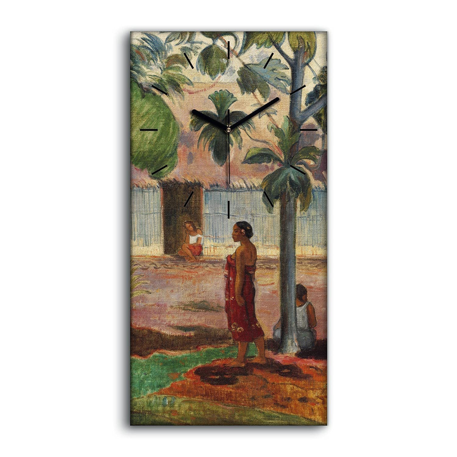 Horloge sur Toile Art Moderne Mains Noires Coloray Tableau de Qualité