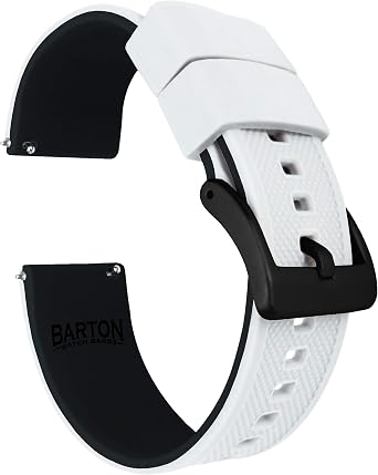 BARTON Elite Silicone Watch Bands - Quick Release - Choose Strap Color & Buckle Color Stainless Steel, Black PVD or Gunmetal Grey - 18mm, 20mm, 22mm & 24mm Watch Straps