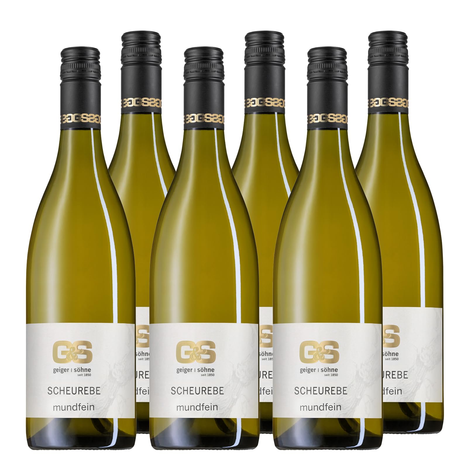 Geiger & Söhne Mundfein Scheurebe Kabinett feinher Weißwein Franken halbtrocken (6 x 0.75l)