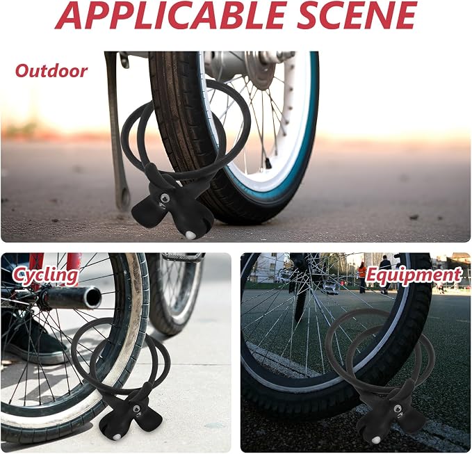 Candado de cable para bicicleta con alarma biométrico miniatura 7