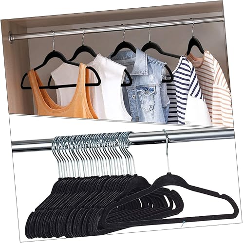 Miniatura 5 de 20pcs Flocking Non- Hanger Pants Rack Hanger Hanger Hanger Closet Hangers Clothes Drying Hanger Standard Hangers Hangers Hangers Metal 28c