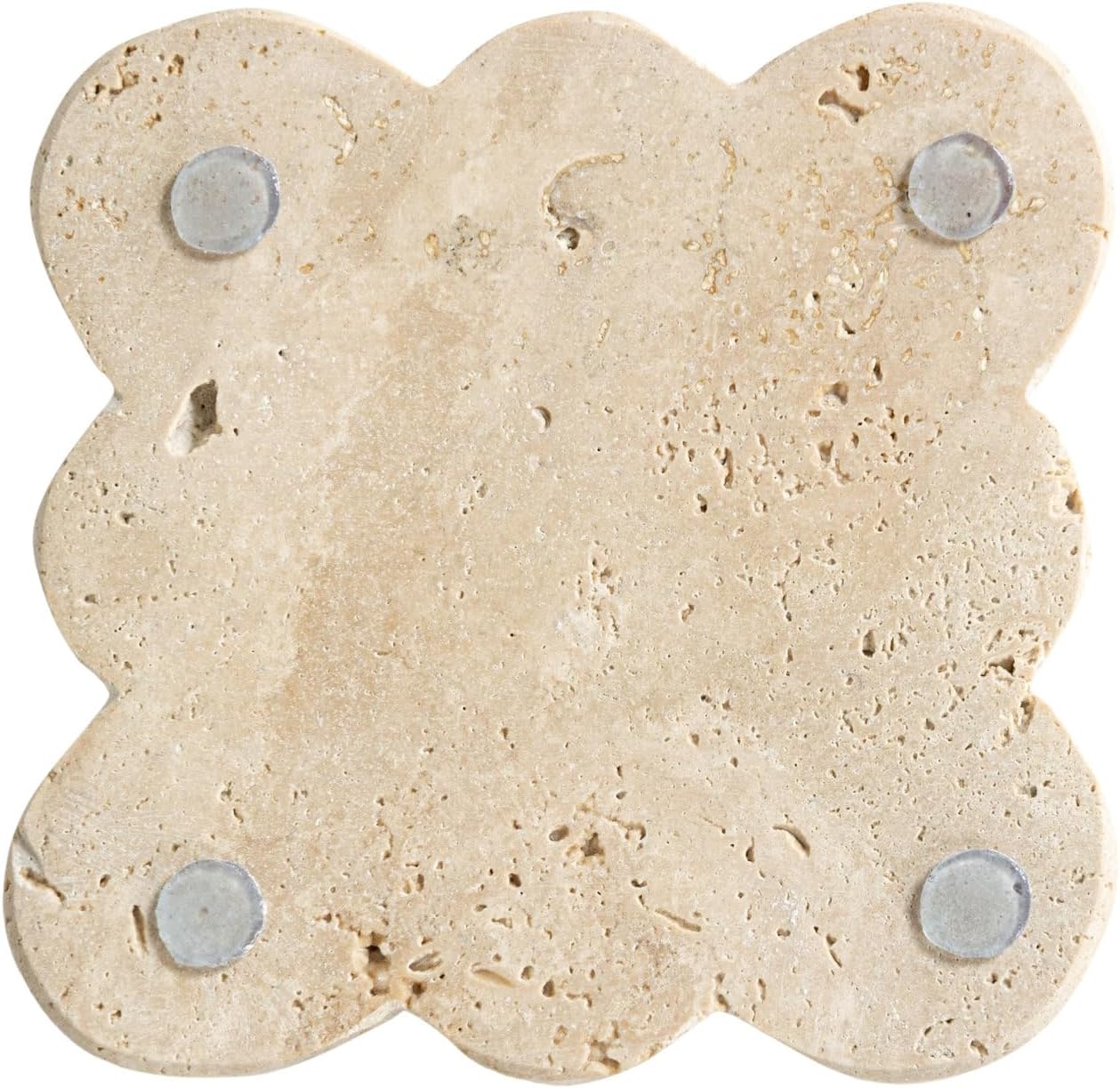 Creative Co-Op Tuscan Elegance Travertine Coaster Set, Natural, Set of 4