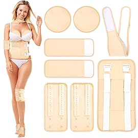 Texpot Castor Oil Pack Wrap, 8Pcs Reusable Castor Oil Pack Kit Organic Cotton Flannel for Stomach Neck Breast Knee Arm and Feet, Adjustable Caster Oil Compress Pads for Entire Body, Anti Oil Leak