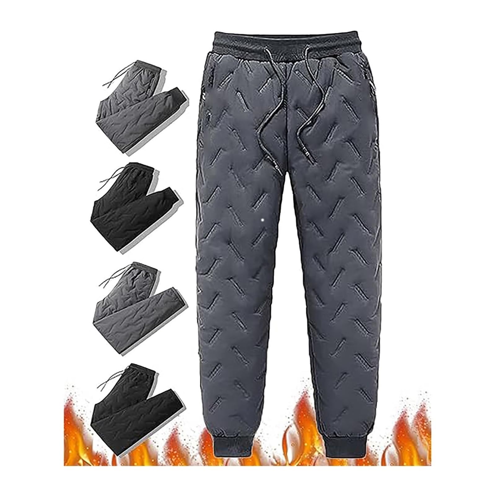 Pantalon De Jogging for Homme en Coton Doublé Thermique Chaud d'hiver en Polaire for Entraînement, Pantalon De Sport, Pantalon De Sport De Loisirs avec Poches S-7XL(Gray A,5XL)