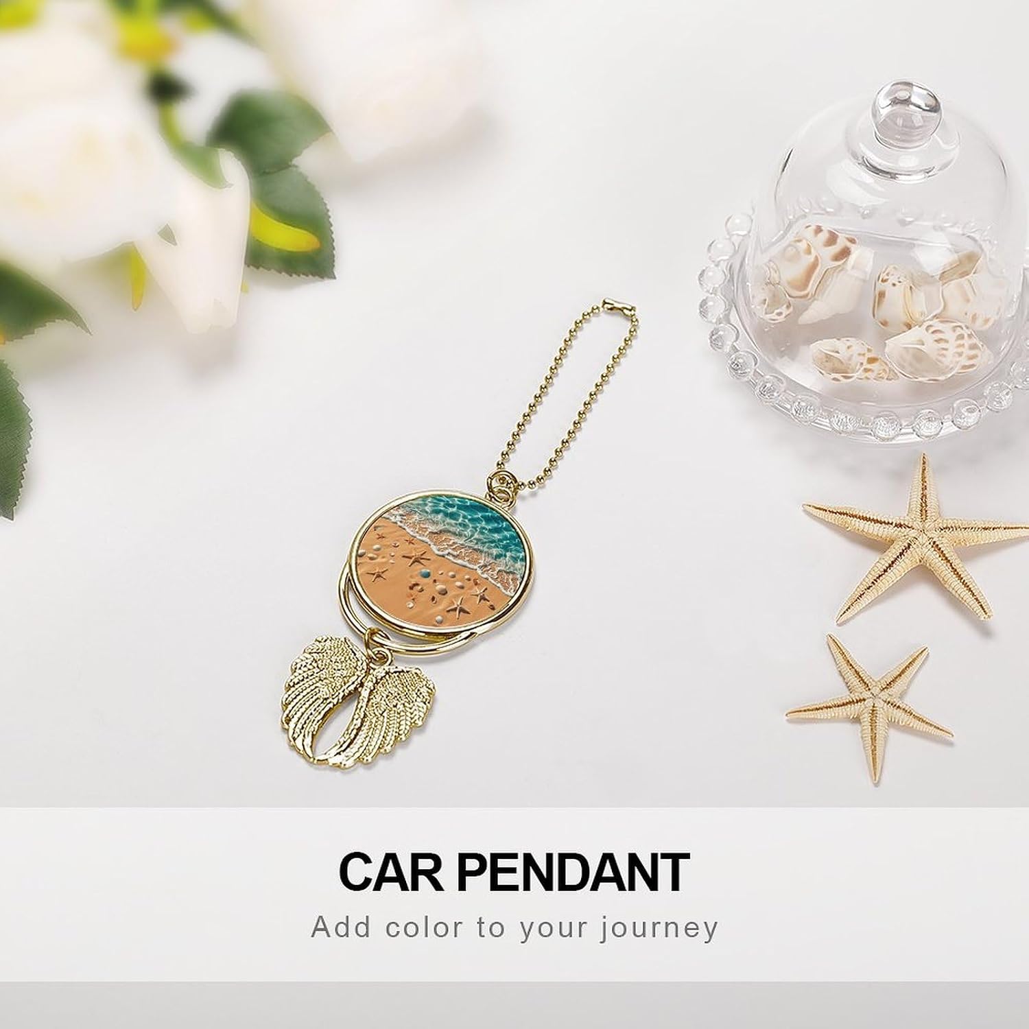 Ocean Starfish Guardian Angel Car Charm for Rear View Mirror image 4