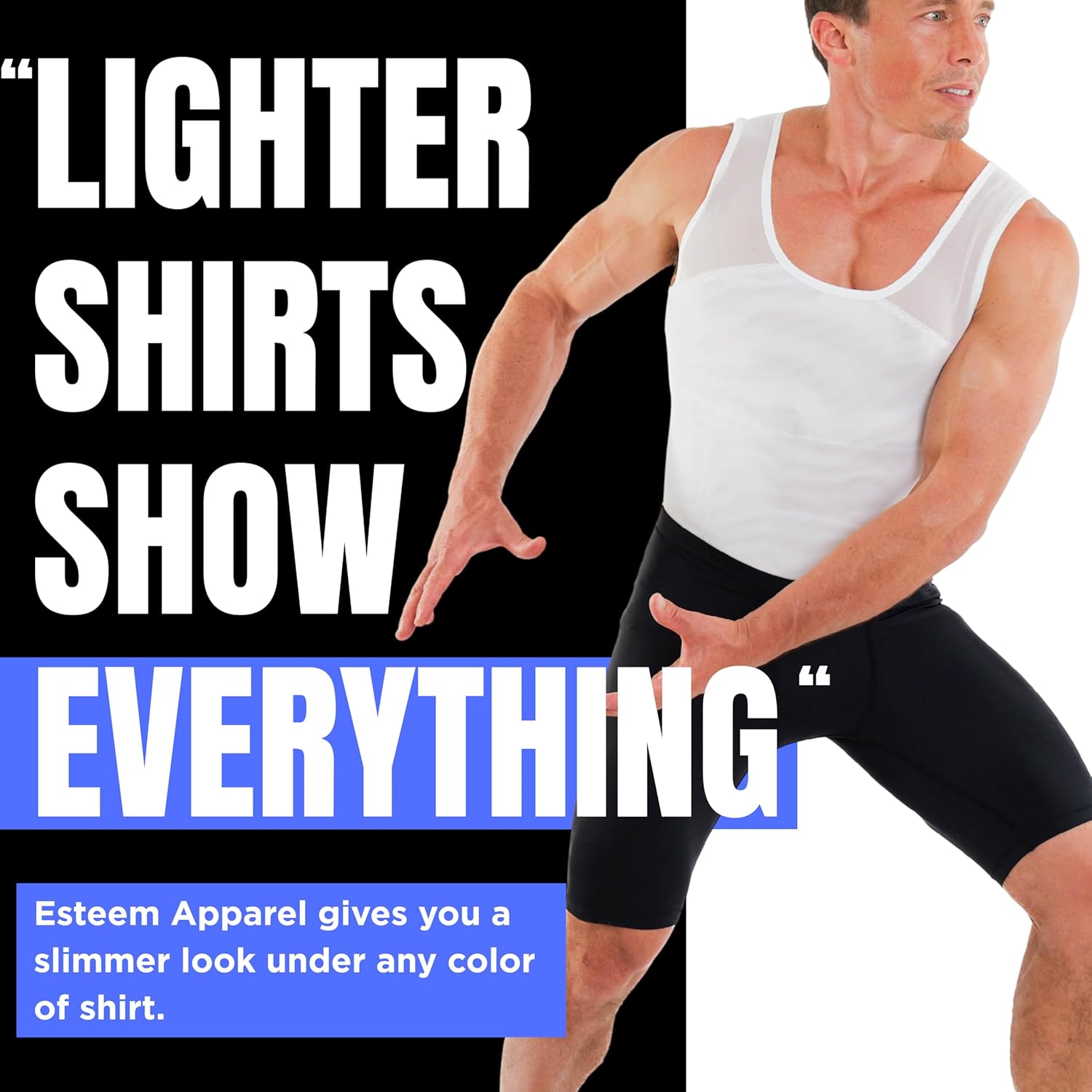 Esteem Apparel Original Men's Chest Compression Shirt to Hide Gynecomastia Moobs Shapewear - Image 5