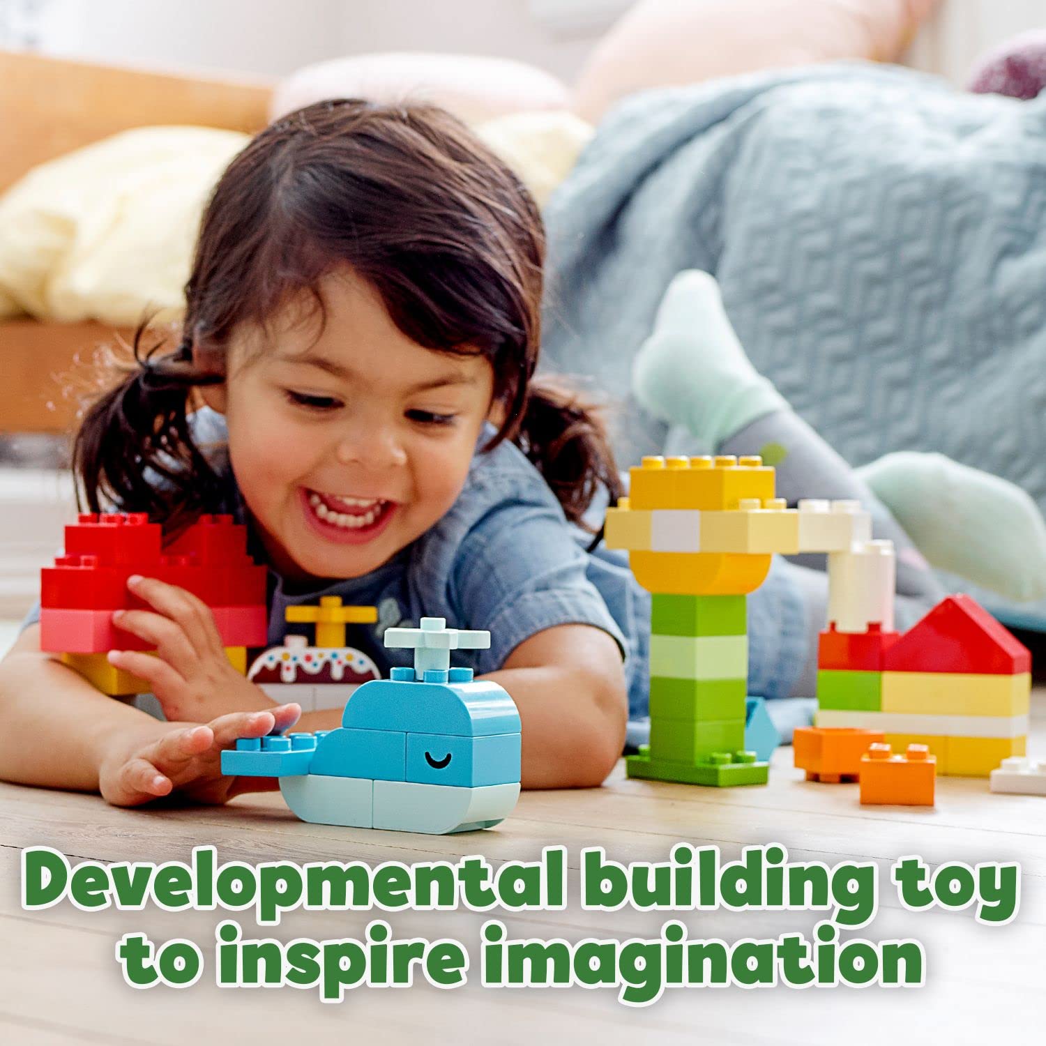 LEGO 10909 DUPLO Classic Heart Box First Bricks Building Set, Preschool