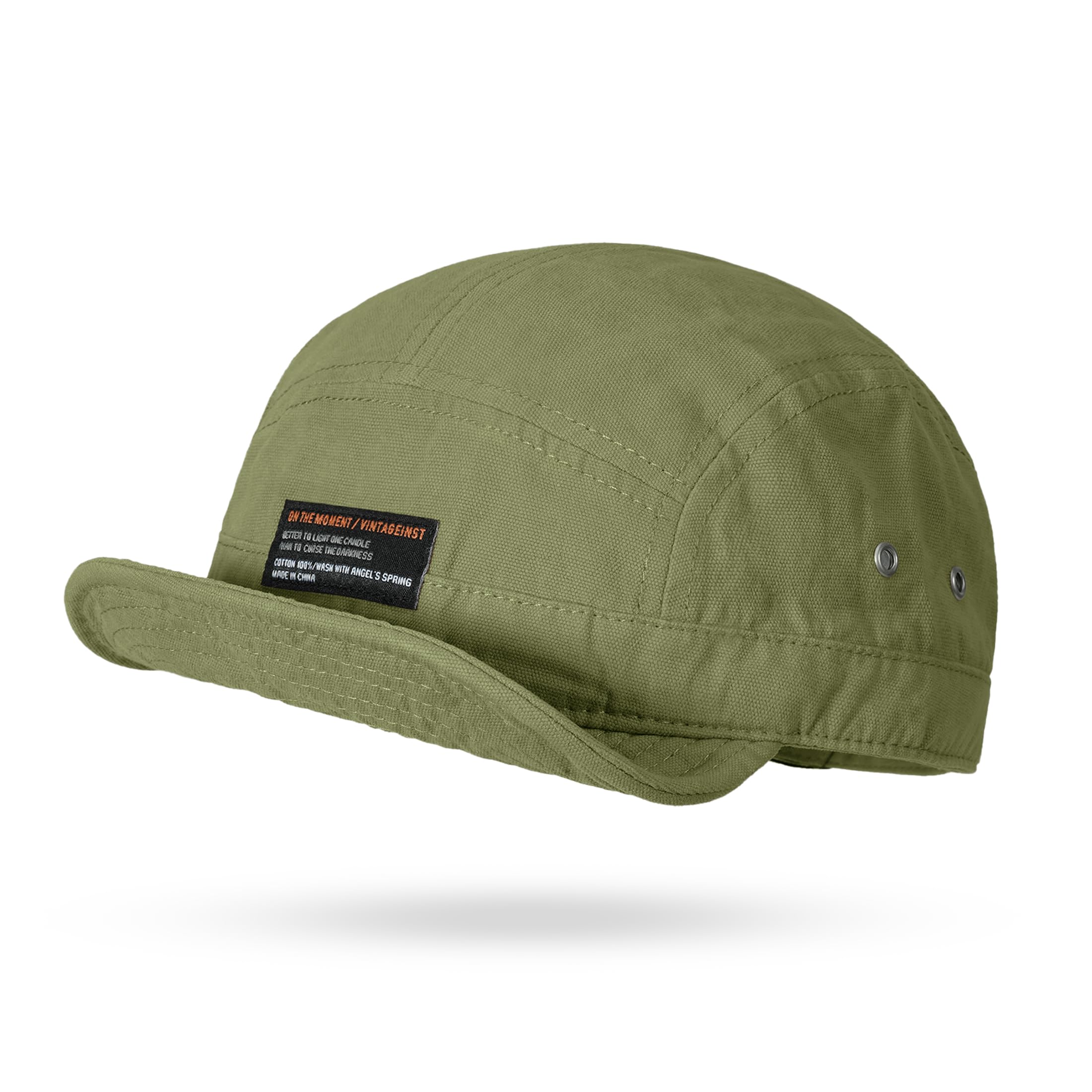 Croogo 5 Panel Short Brim Baseball Cap Soft Short Bill Cap Trucker Hat Fitted Caps Casual Flat Brimmed Cap Umpire Dad Hats, Dy09-green, One size