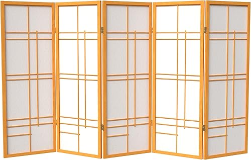 Pantalla corta Eudes Shoji de 4 pies - Miel - 5 Paneles Miel,Negro -,Natural,Rosewood,https://www.amazon.com/dp/undefined
