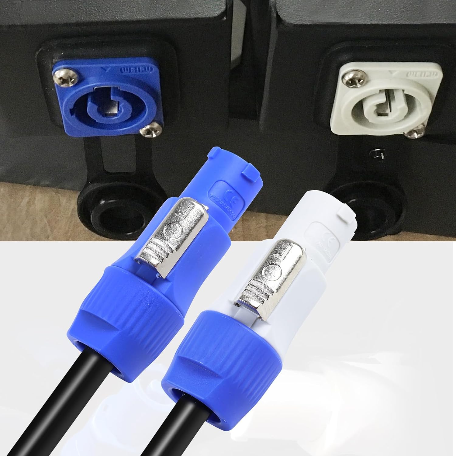 25 Feet Pack of 1 PowerCON Cable - 25FT PowerCON Input to Output 3 Pin Extension Cables - for Stage Lighting Fixture, LED Screens, Beam Light, Audio & Video Equipments (25 Feet)