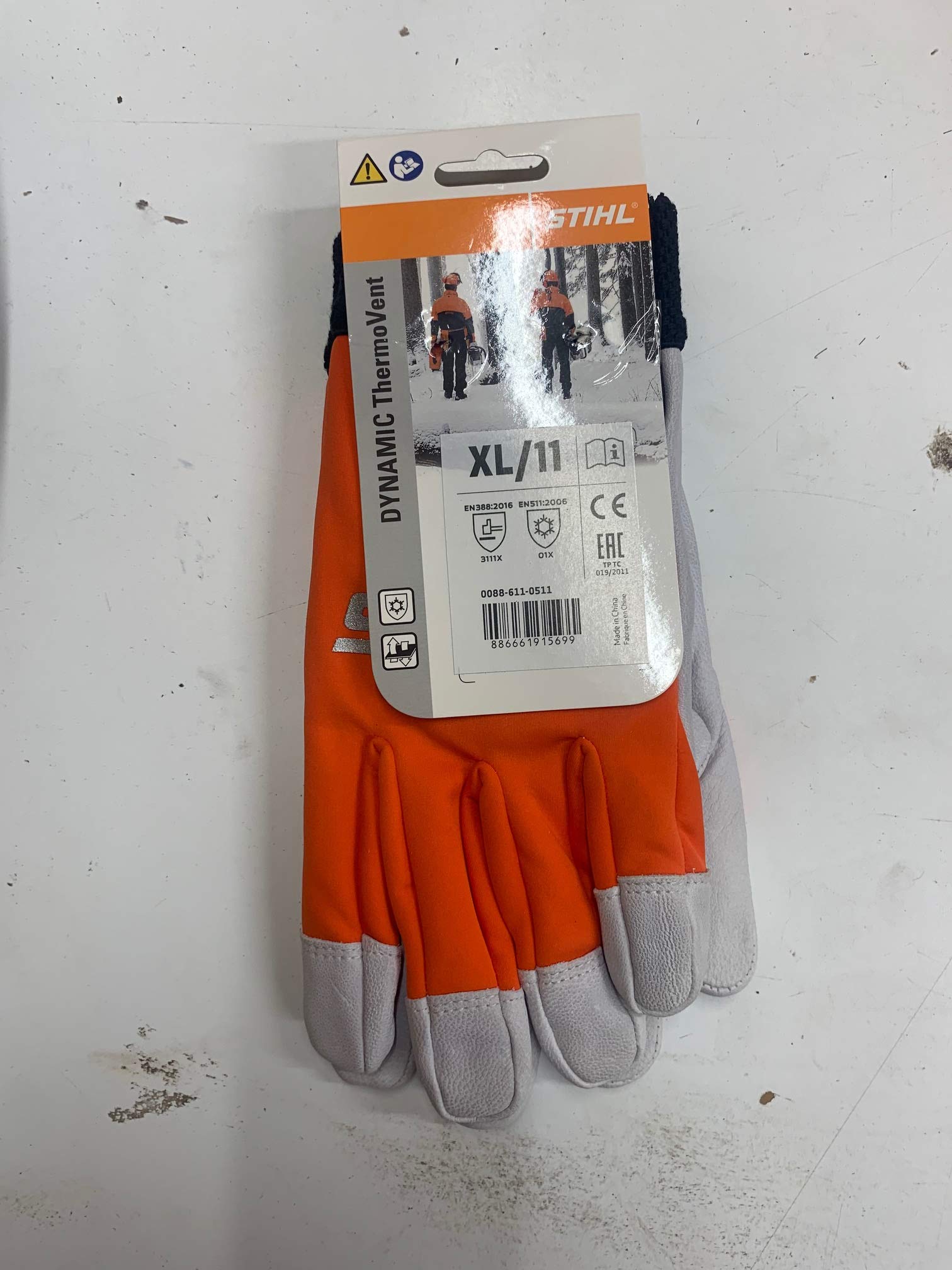 Stihl Gants Dynamic TERMOVENT Taille XL Hiver Cuir de Chèvre, Dos en Tissu. Élastique et Respirant……