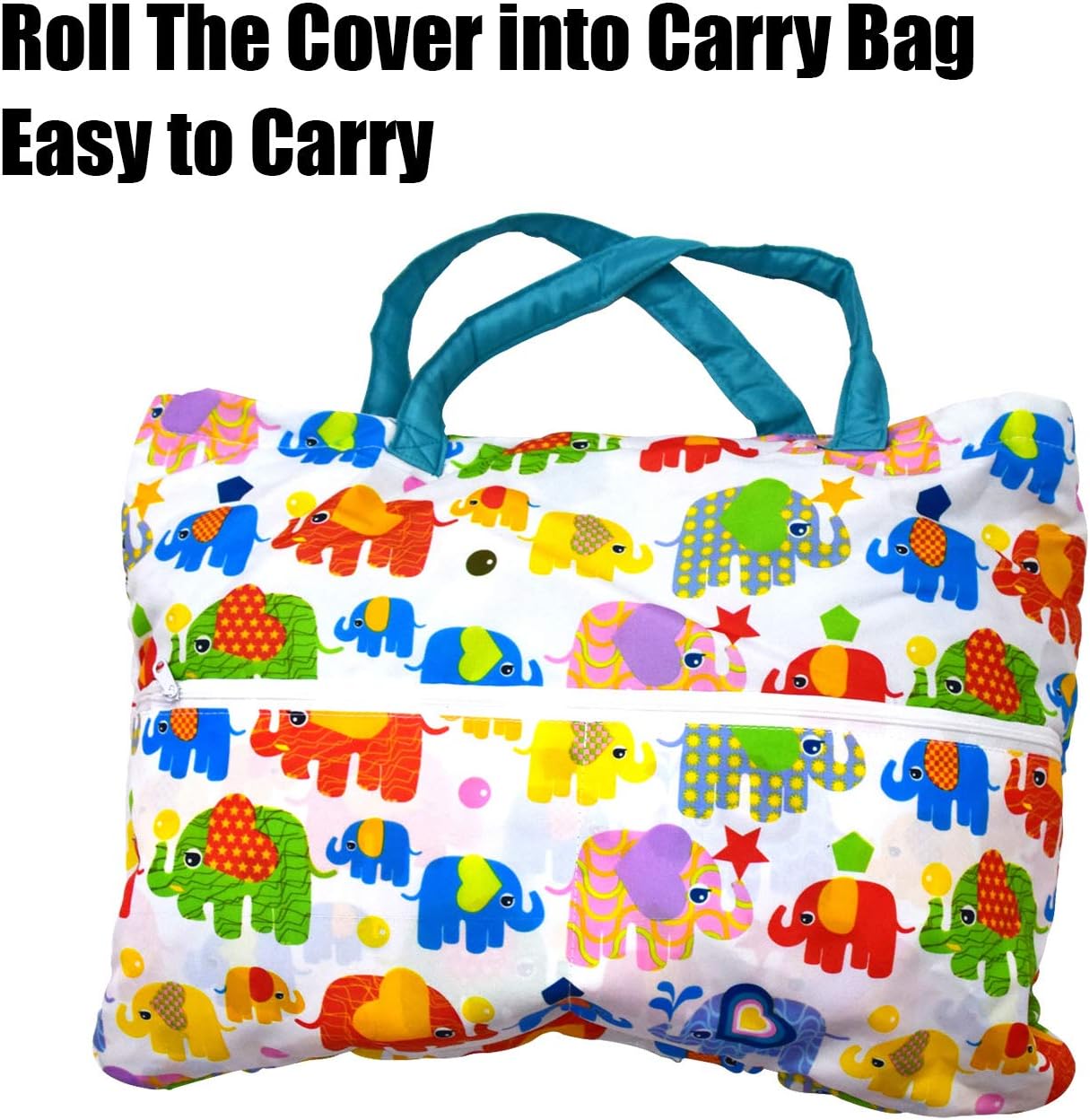 ツインダブルショッピングカートカバー 赤ちゃん兄弟用 キャリーケース付き コストコSAMSクラブ(カラフルな象)のような卸売倉庫の食
