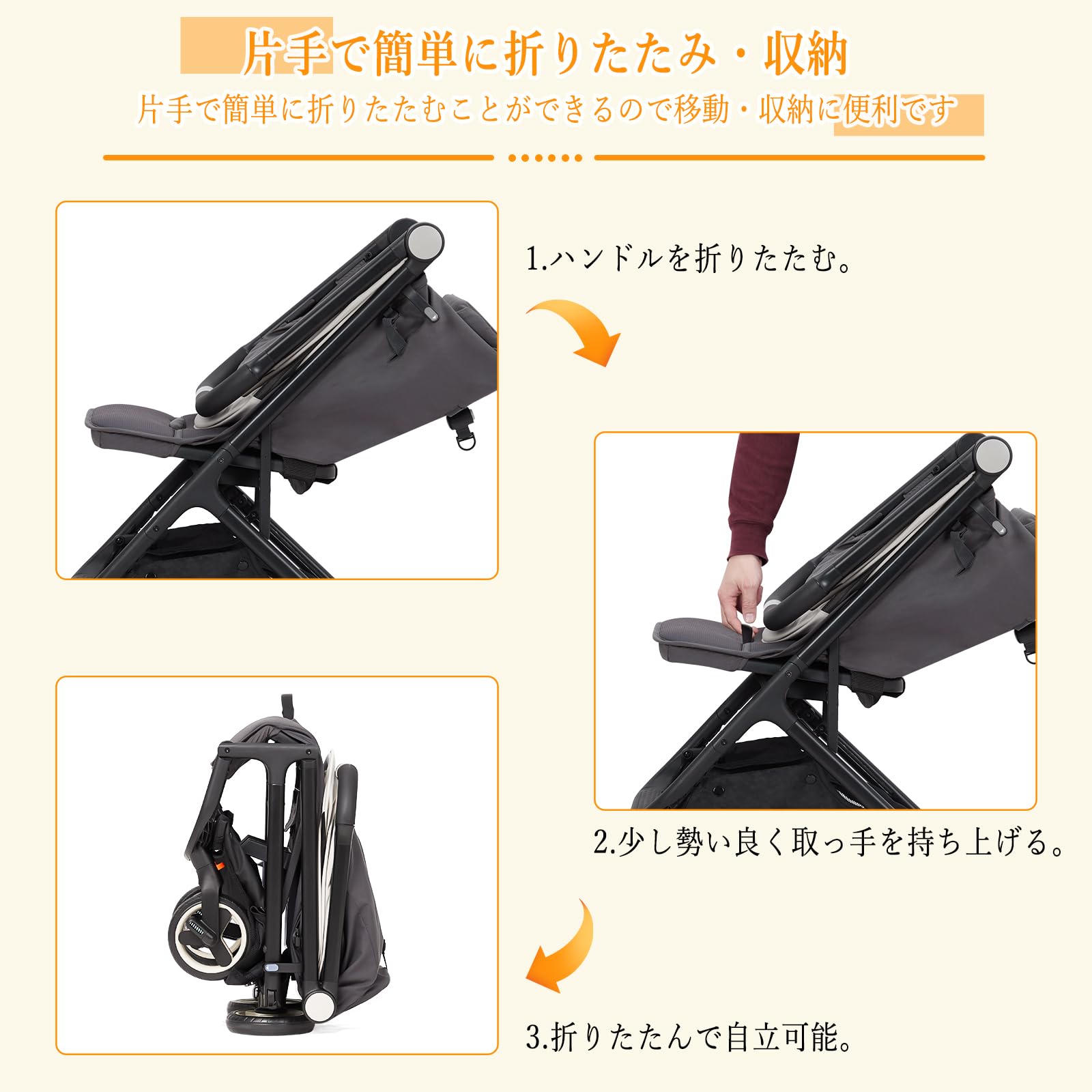 Amazon.co.jp: Thinkmax ベビーカー b型 折りたたみ 自立式 1か月~36か 