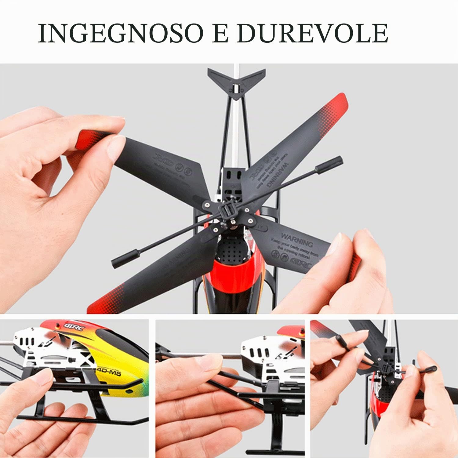 4DRC M5 Elicottero Telecomandato per Bambini,2.4 GHz Aereo telecomandato con Controllo di stabilità giroscopica,Mantenimento dell'altitudine,alto e basso 2 velocità,Luce a LED