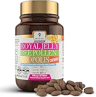 Vista 10 de Bee and You - Tableta de jalea real, extracto de propóleo, polen de abeja, superalimento 100% natural, ultra puro, suplemento de apoyo inmunológico