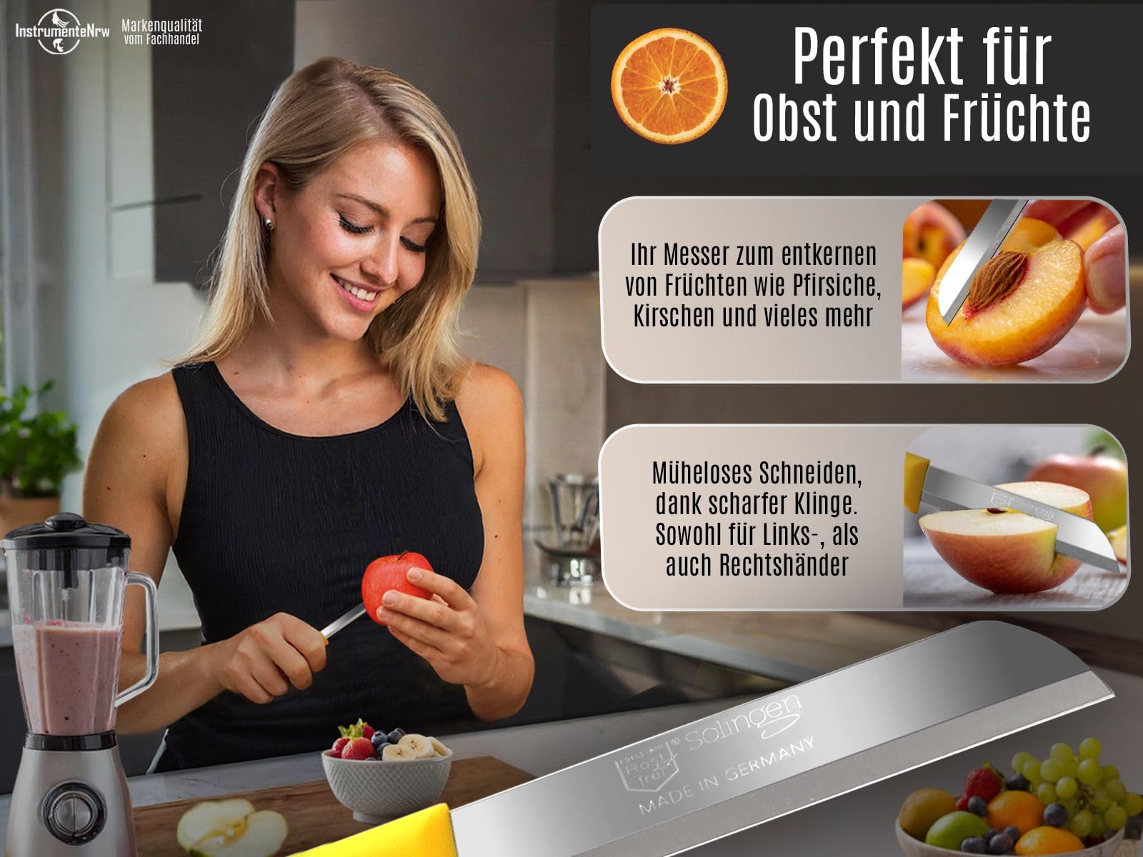 Schälmesser Set Aus Solingen – Rostfreies Gemüse- Und Obstmesser, Made In Germany, Mit Klingenschutz