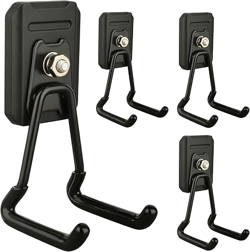 ULIBERMAGNET Heavy Duty Magnetic Hooks 4-Pack, 30lb Extra Large Utility Hooks for Garage, Workshop & Tools