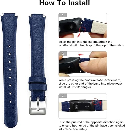 Miniatura 3 de BOTNUW Paquete de 2 Bandas de cuero compatibles con Fitbit Inspire 3 y Inspire 2 e Inspire HR e Inspire para mujeres y hombres, correa de cuero