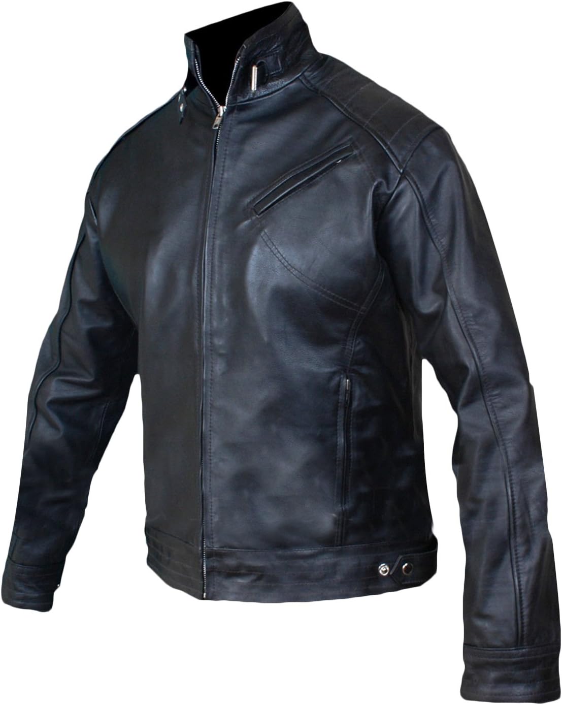 Mens Leather Jacket - Jeremy Renner Bourne Legacy Faux Leather Jacket Black