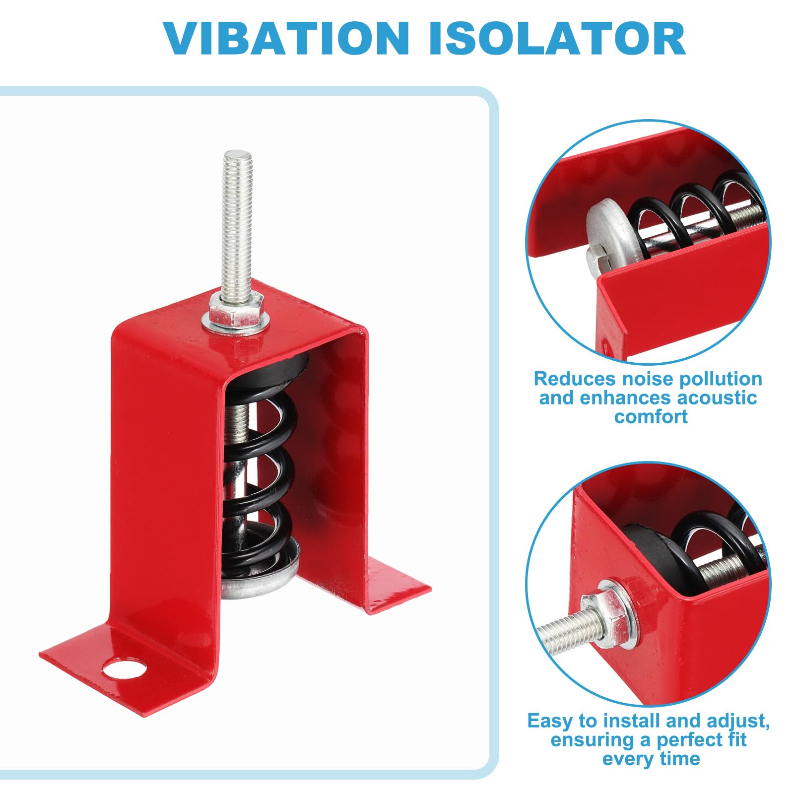 PATIKIL Supporti Antivibranti A Soffitto Con Isolatore A Molla, 2 Pezzi 80kg Supporti Meccanici Antivibrazione Per A/C Processore D’Aria Camera Da Letto Home Theater Studio,(HV) Rosso