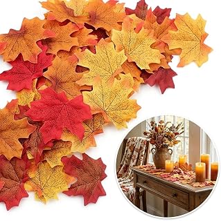 200 Pcs Autumn Leaves,Fake Leaves Autumn Decorations,Artificial Autumn M...