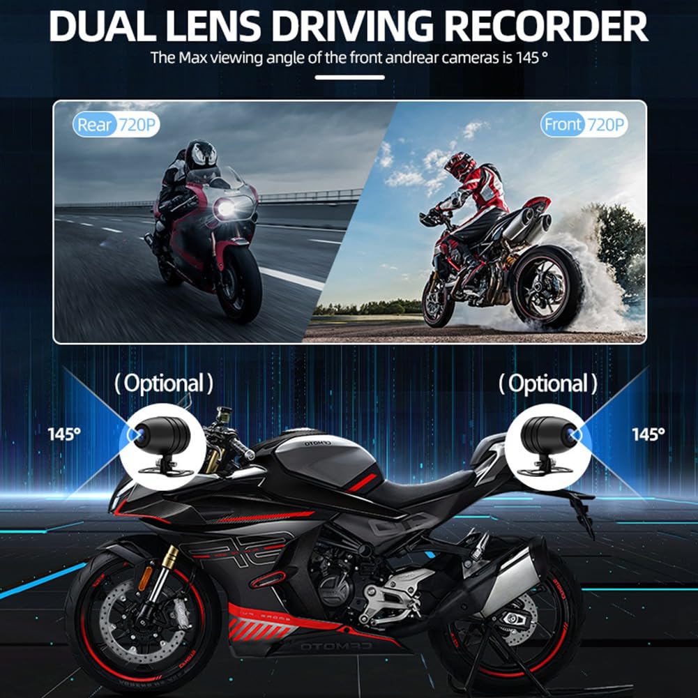 Écran de Navigation Moto Portable 7 Pouces Étanche Bluetooth sans Carplay Android Auto MP5 Lecteur