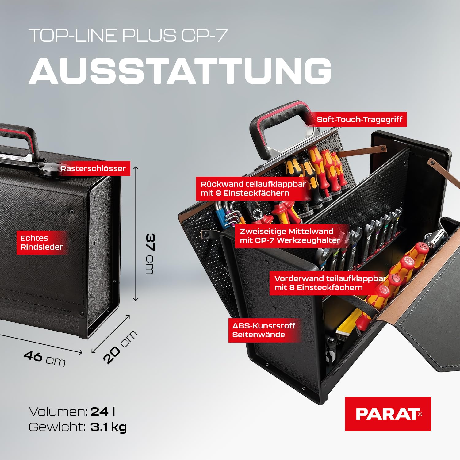 16000571 Torba na narzędzia "Top-Line Plus" 42 x 18,5 x 31,5 cm