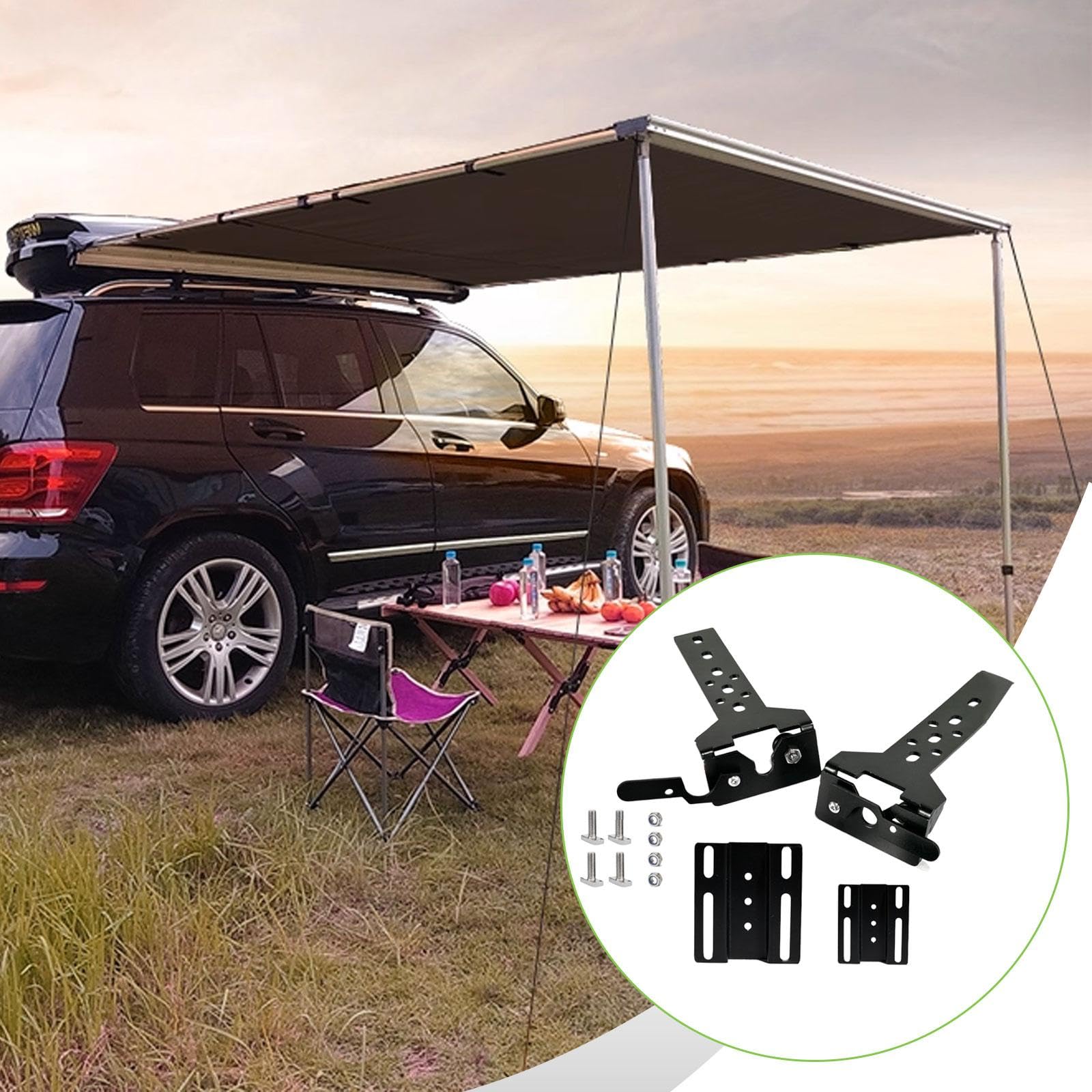 2 Stück Markisenhalterung Auto Seitenmarkisen Kit Montage Befestiger Windfest Schnellverschluss Edelstahlschrauben für Urlaub Fahrzeugausflüge Camping, Style C