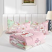 Vista 163 de CVHOUSE Juego de ropa de cama con diseño de panda, juego de edredón individual con panda y 2 fundas de almohada, lindo juego de colcha kawaii