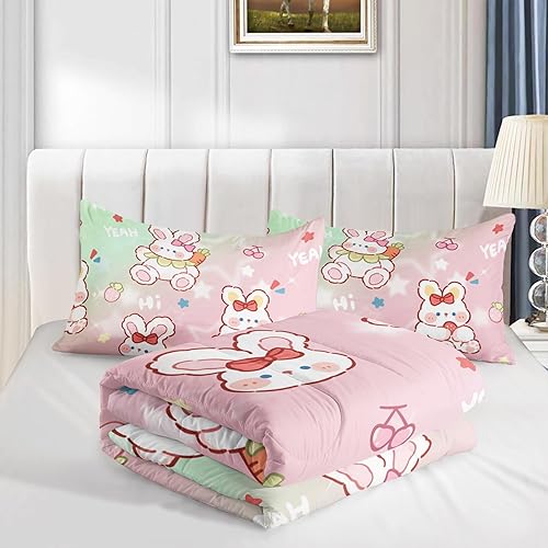 Miniatura 163 de CVHOUSE Juego de ropa de cama con diseño de panda, juego de edredón individual con panda y 2 fundas de almohada, lindo juego de colcha kawaii