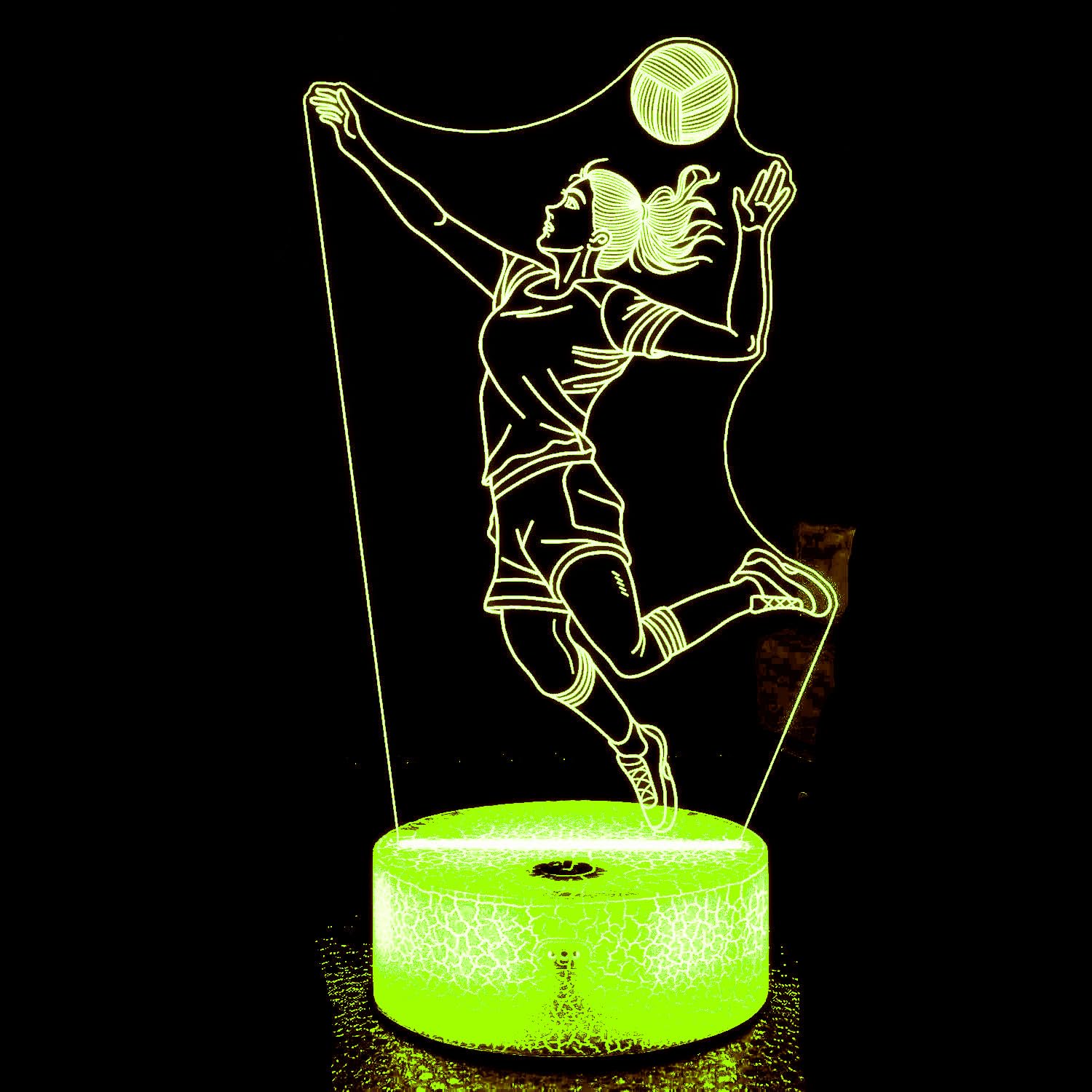 Nastrojowe światło 3D dla siatkarzy, 16 kolorów, USB, lampa stołowa LED, pomysł na prezent do domu, na imprezę, urodziny