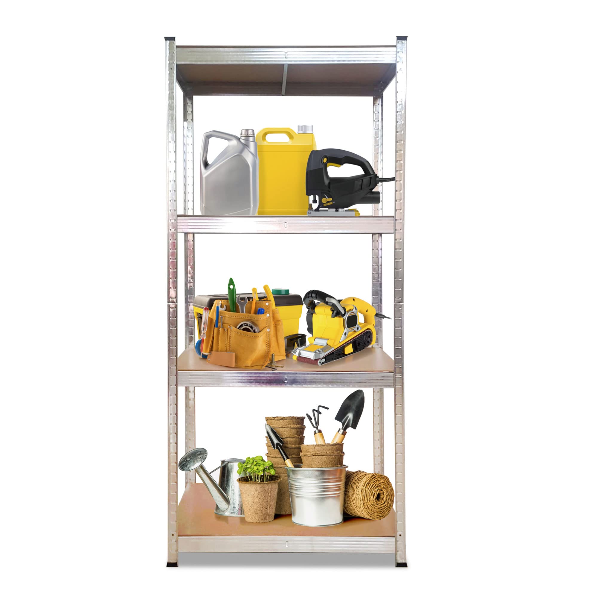Nyana Home | Estantería Metálica Galvanizada 700kg | 4 Baldas | Medidas 160 x 80 x 40cm | Garaje Oficina Despensa (1)