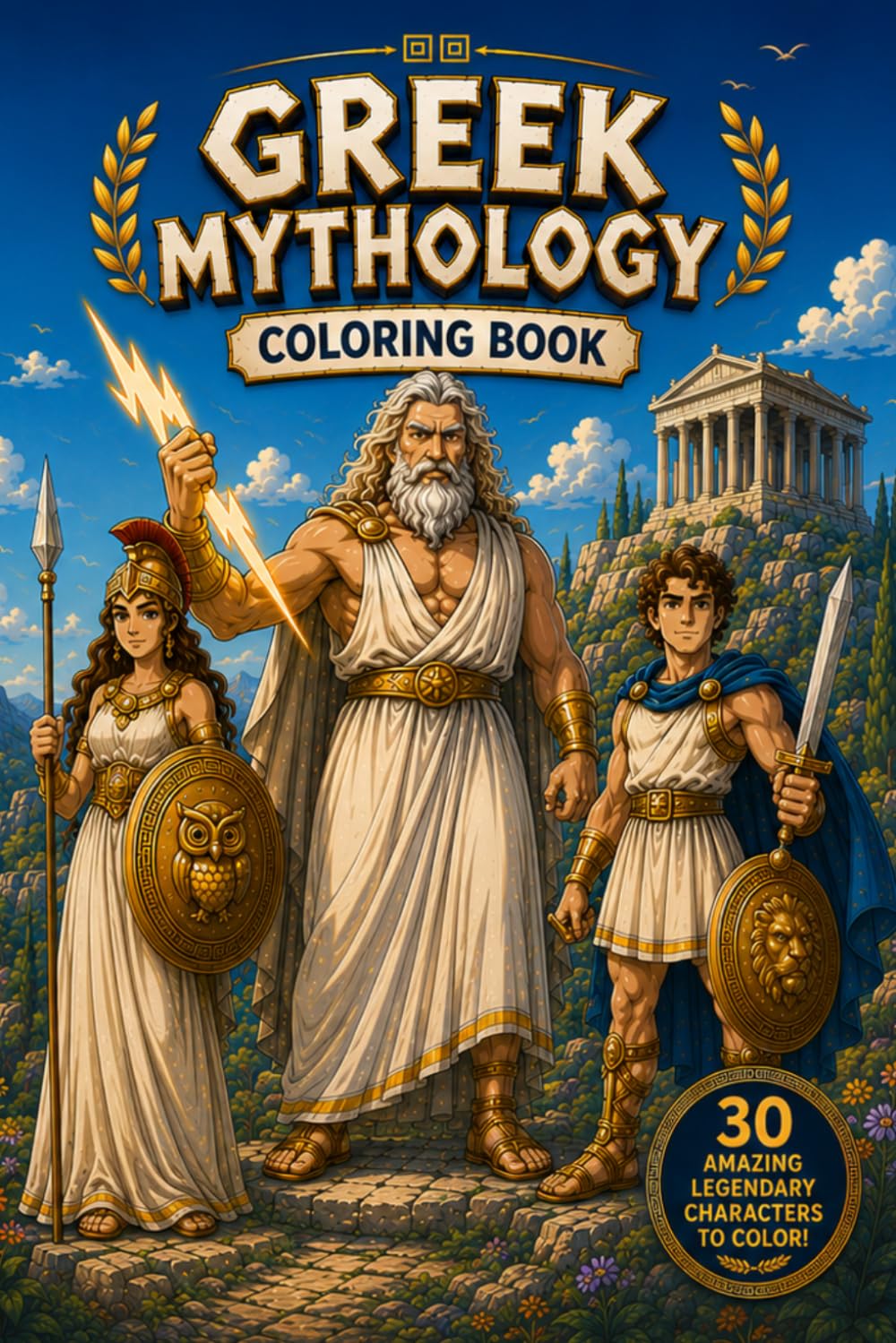 Greek Mythology: Educational Coloring Book for Children Aged 8-12
