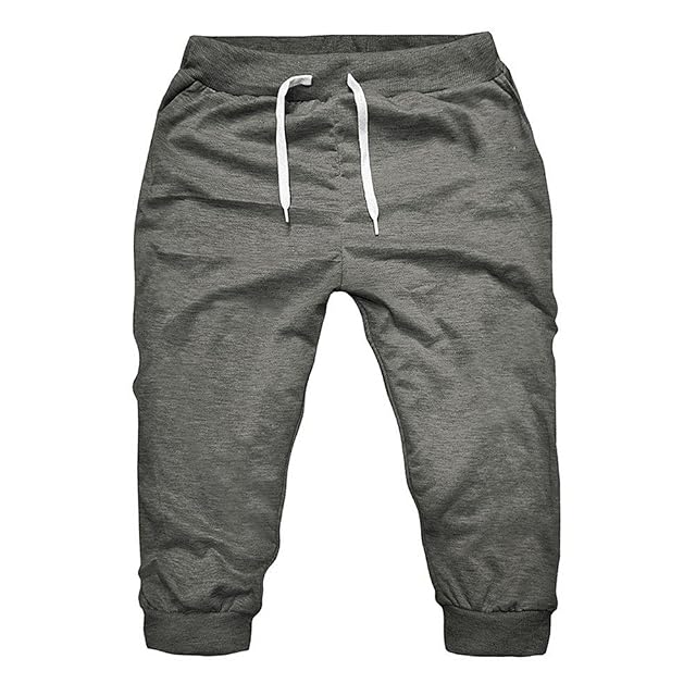 Mens 3 4 Joggers Capri Pants Slim Fit Lightweight Yoga Running Athletic Active Pants Casual Workout Gym Training
